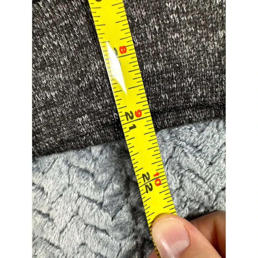 U.S. Polo Assn. Hoodie Boys Medium Gray Black Raglan Sleeve Knitted Fleece Lined